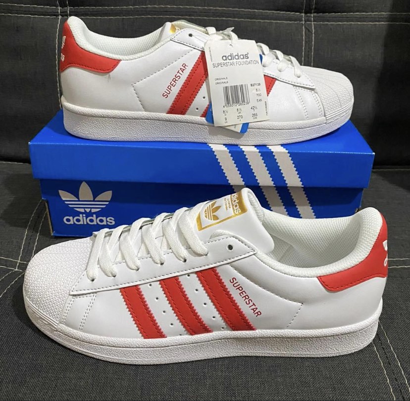 Adidas superstar foundation red blue new arrivals