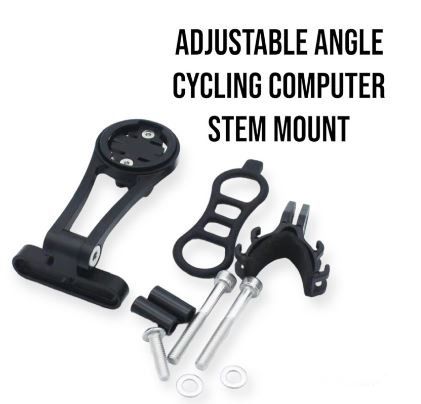 Adjustable Angle Cycling Computer Stem Mount For Garmin Wahoo. Out Front Computer Mount. Barfly Mount