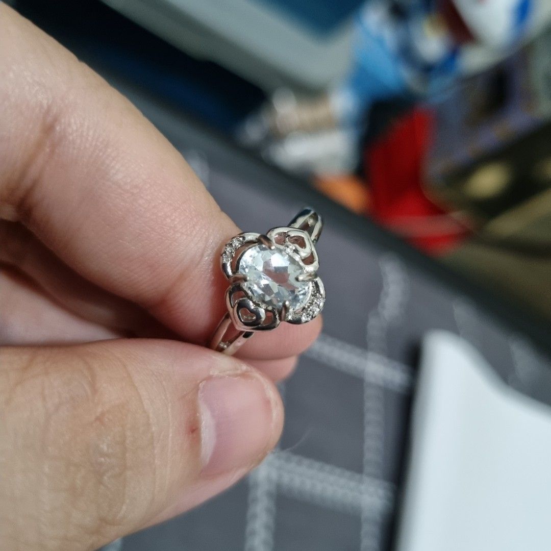 Stainless steel aquamarine store ring