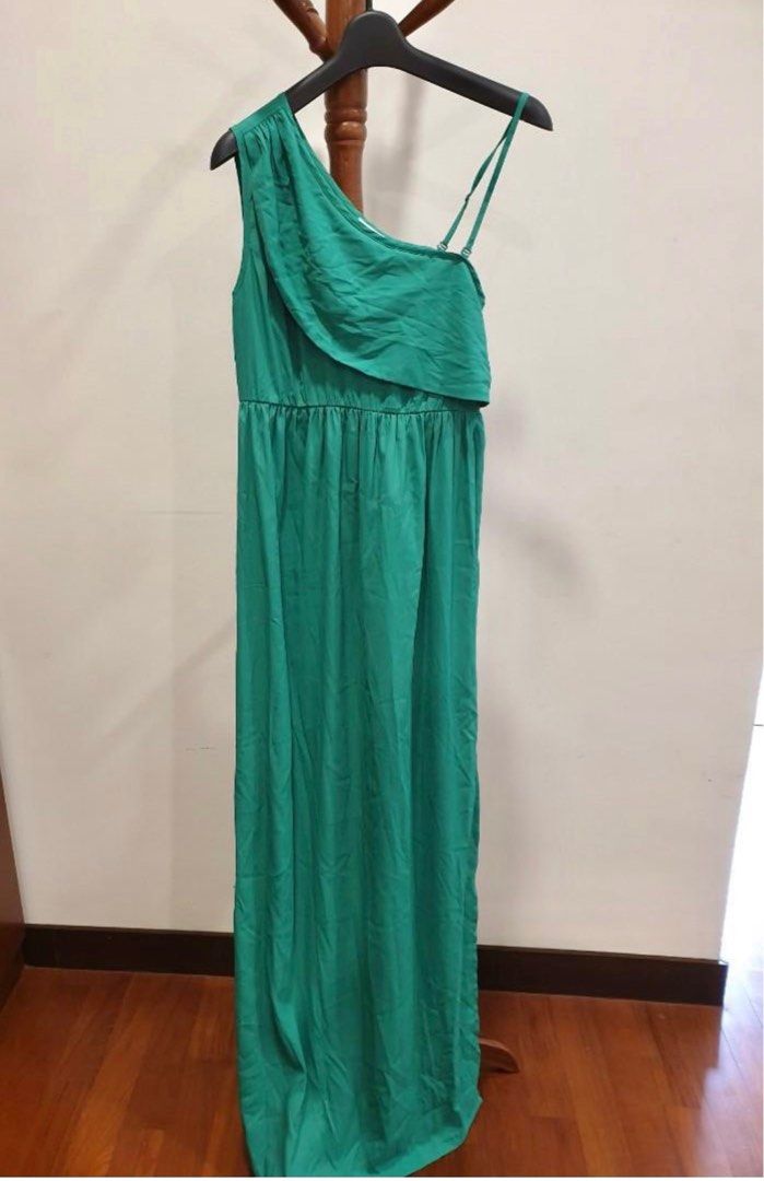 Asos maternity toga maxi dress emerald green M, Women's Fashion