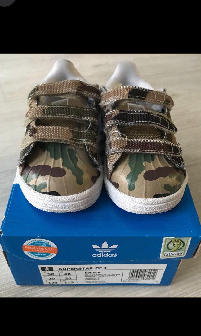 Authentic Adidas superstar CF toddler kids shoes camo sneakers