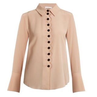 Authentic CHLOE Scalloped Crepe Blouse