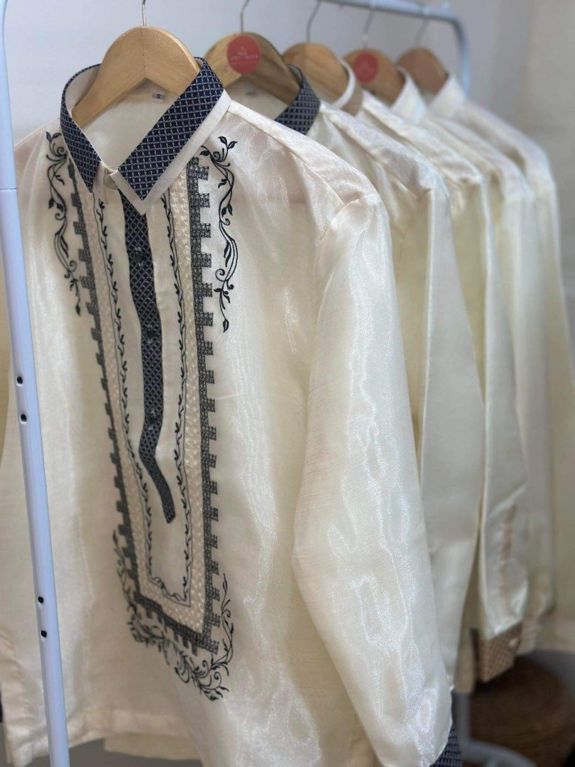 Barong Tagalog for Men’s & Pants Set (Category: Sets & Coordinates) located in Quezon City. Submitted by charmingday (Listing ID 1230298953, Image 2). Description: • Brand new • Half-buttoned barong tagalog • Size : S to 5XL • W hand-embroidered details in front • Barong only: Price starts at P1799 • Pants only:P999 • Set: Starts at P2749 🛵Need your barong last minute? DM for same-day deliveries within Metro Manila (3pm cutoff) *Outside MM: 3-5 