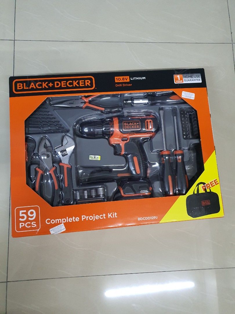 Black & decker 12v lithium drill and driver project kit deals