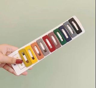 BNIB Rectangular Shapes Hair Clip Set - multi colours 10pcs set