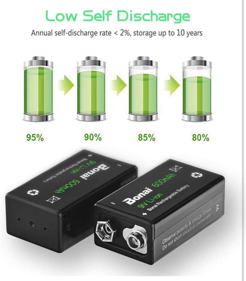 BONAI Pile Ricaricabili AAA Alta Capacità 1100mAh, 1.2V Batterie - 11