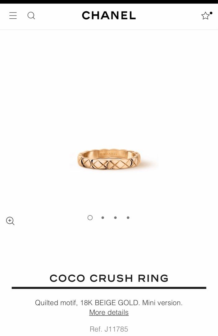 Chanel Coco crush Ring size 51 beige gold fullset 99.9％new, 名牌, 飾物及配件-  Carousell