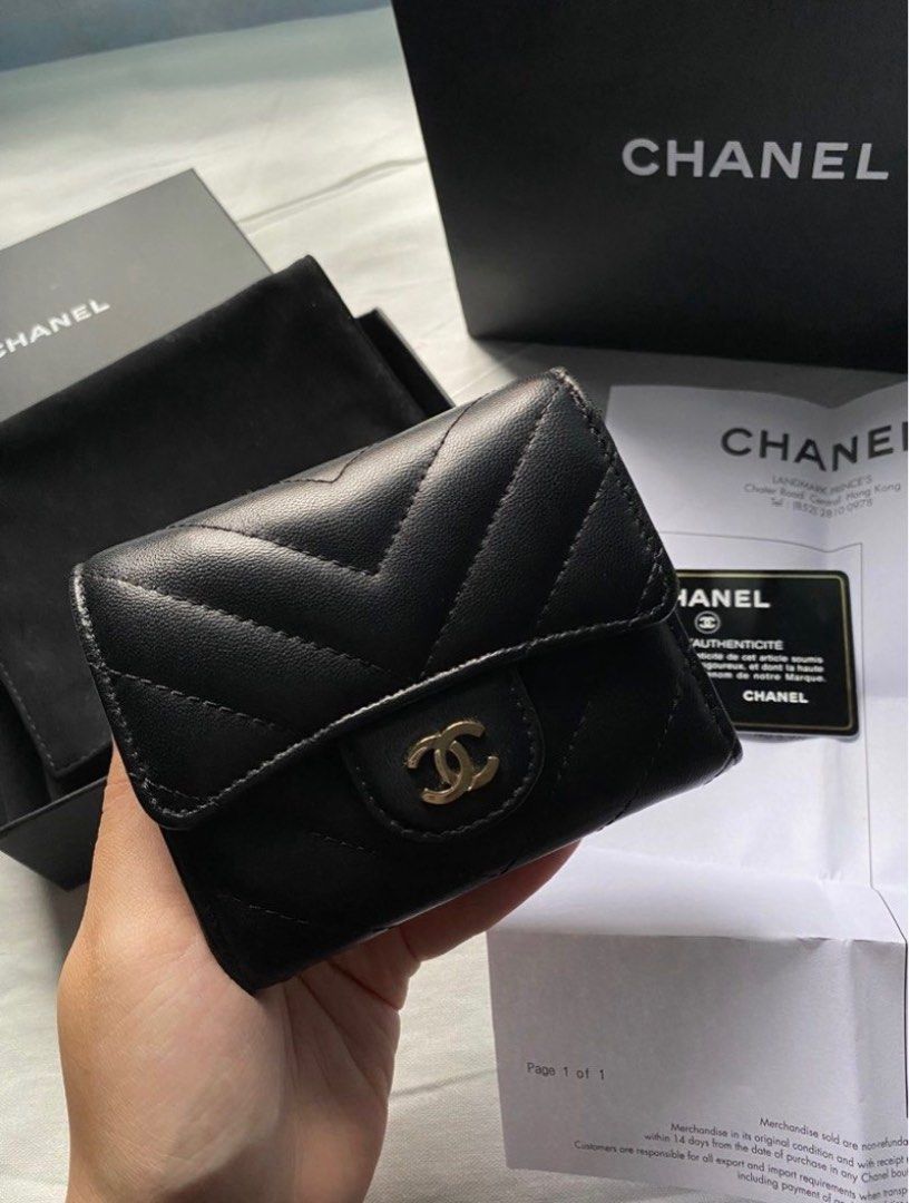 Chanel Tri Fold Wallet, Luxury, Bags & Wallets on Carousell
