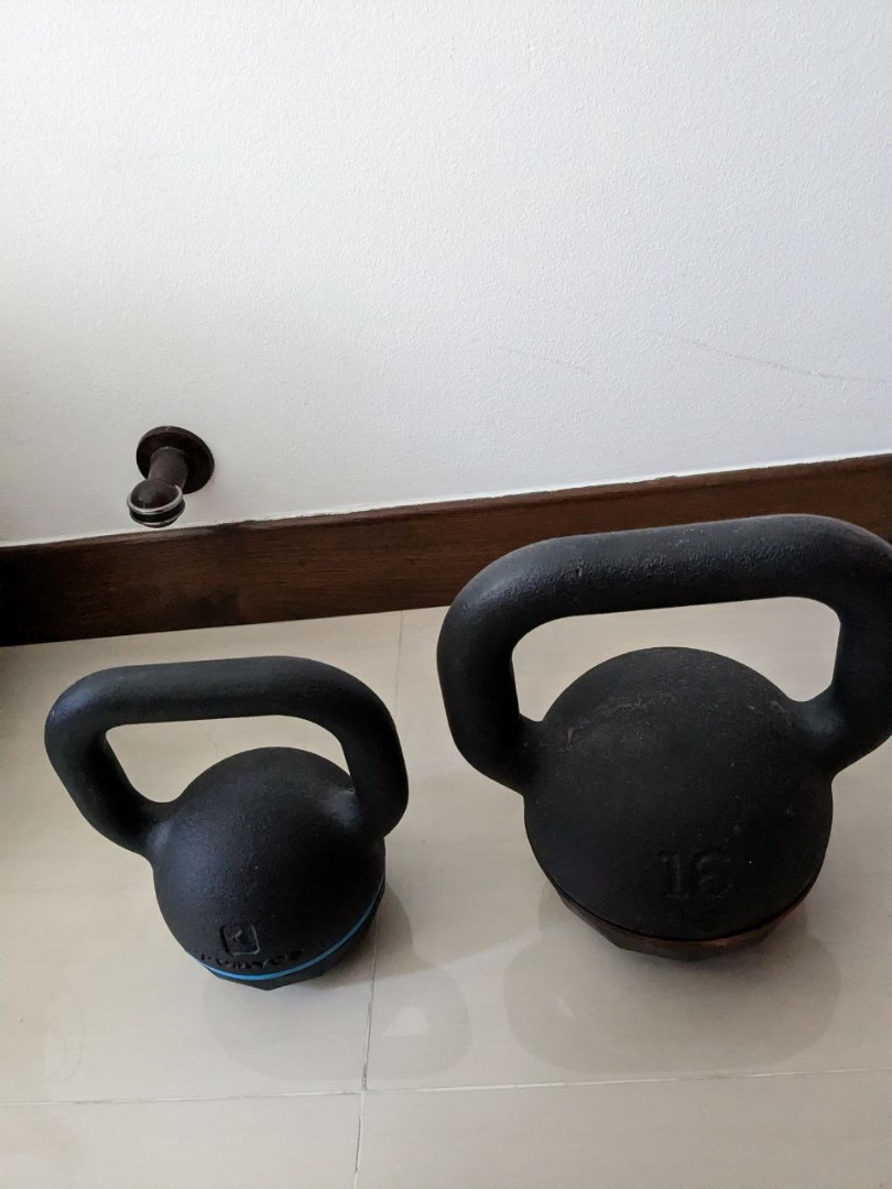 Decathlon Kettlebell 16kg and 8kg, Sports Equipment, Exercise