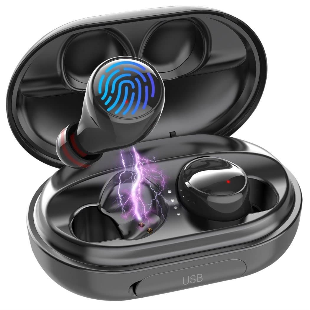EDYELL C5 True Wireless Earbuds Bluetooth V5.3 with Mic Boat Earbuds 120Hrs Playtime in Ear Earbud Earphone with ENC Noise Cancelling IPX7 Waterproof Earbuds Fast Charging Black Audio Earphones on Car...