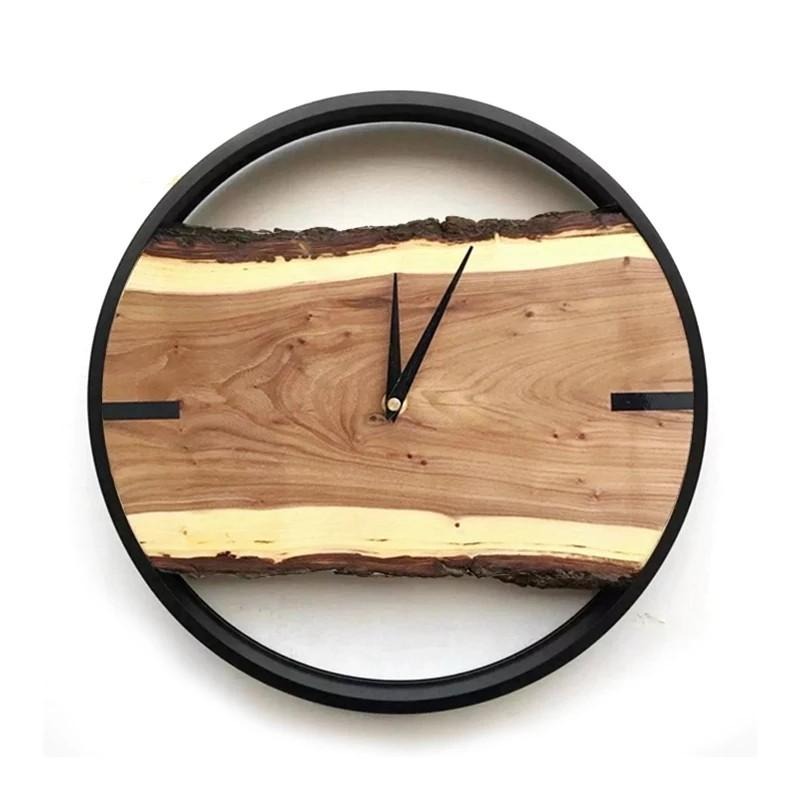 EISUKE Modern Rustic Wood Slab Wall Clock, Furniture & Home Living ...