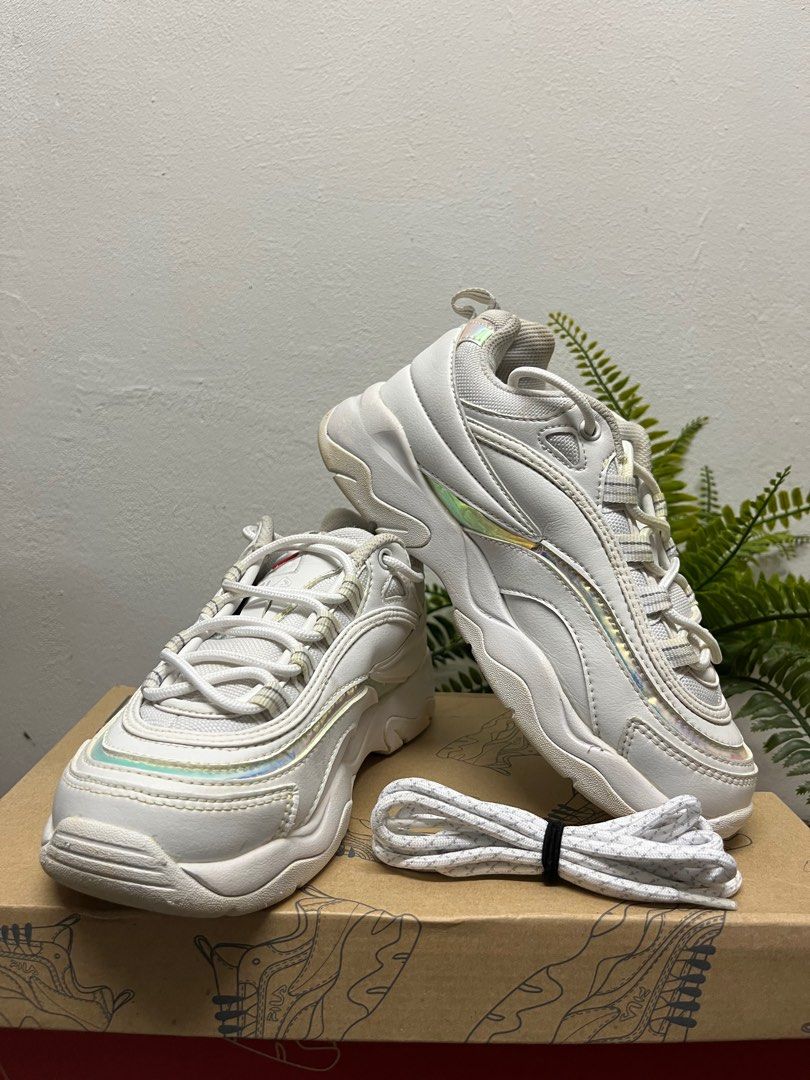 Fila ray online white silver