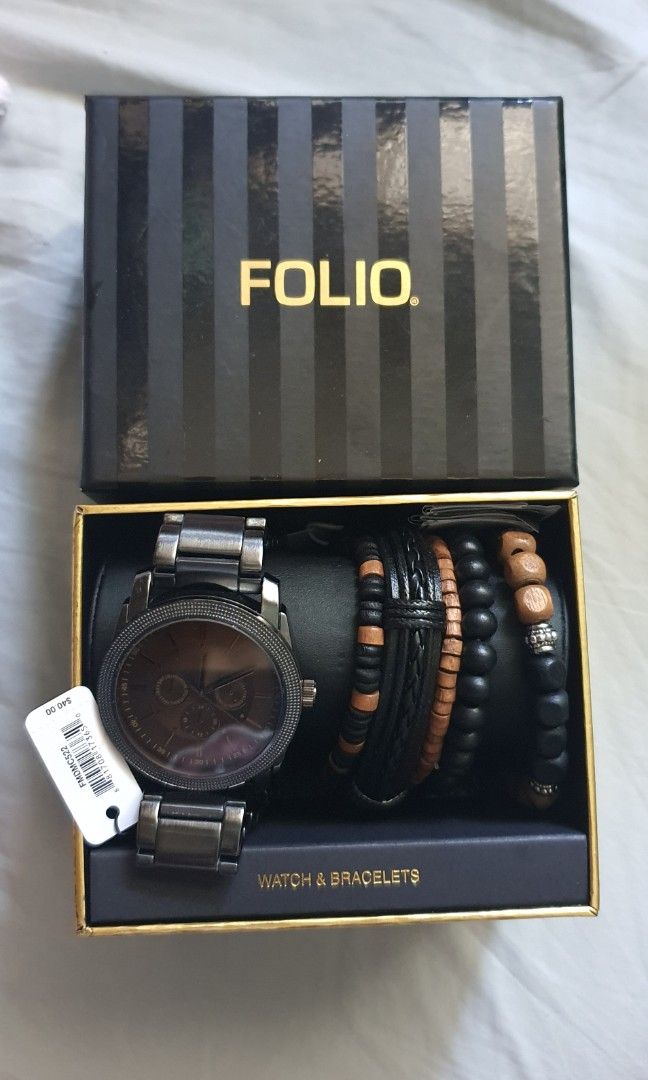 Folio men's watch and online bracelet set