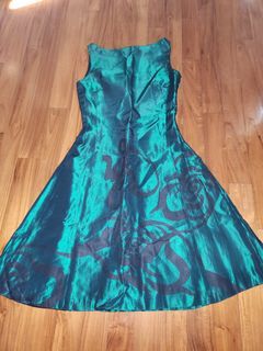 Free: Emerald Green Cocktail Boatneck Dress w Plunging back