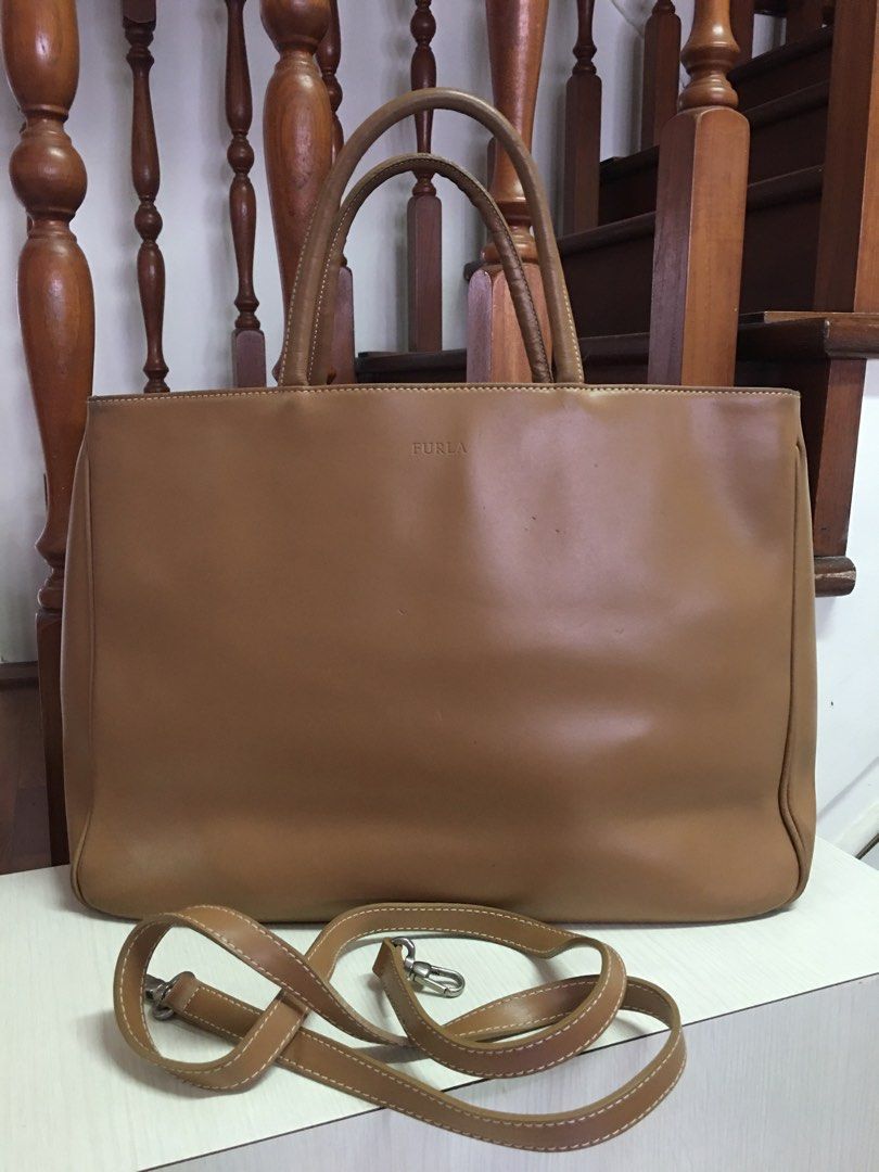 Furla Brown Leather Bag Women s Fashion Bags Wallets Shoulder
