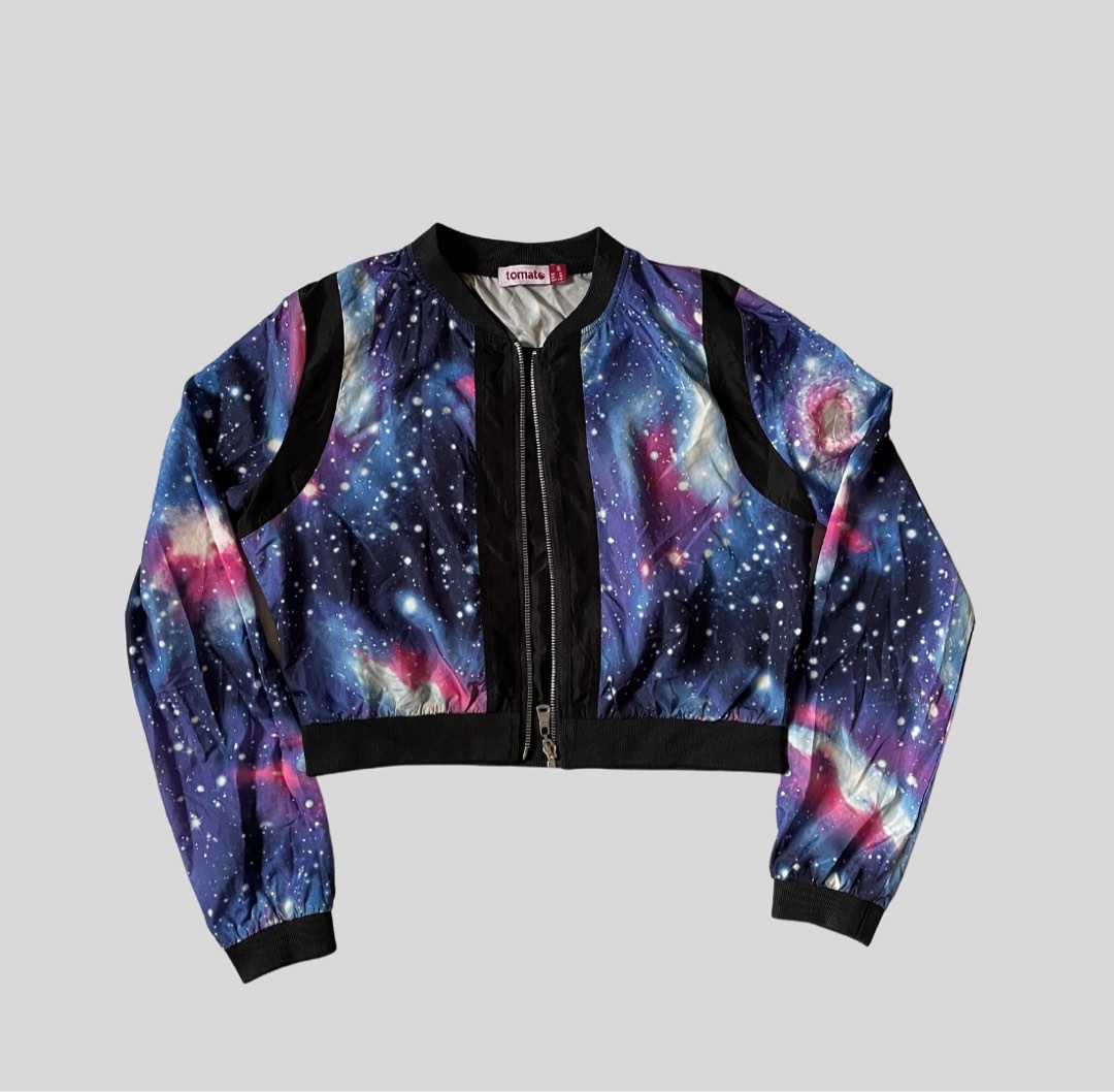 Galaxy Sheer Bomber Jacket cropped TOMATO