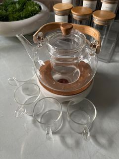 Glass Bamboo Teapot Set