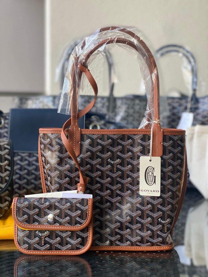 Goyard Anjou Mini Totebag in Classic Brown Black Monogram, Luxury, Bags &  Wallets on Carousell