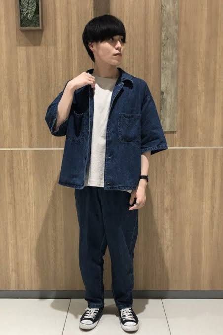 Denim polo sale outfit men