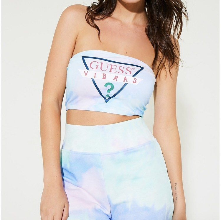 Guess x J Balvin Vibras Bandeau top tie dye Women s Fashion Tops