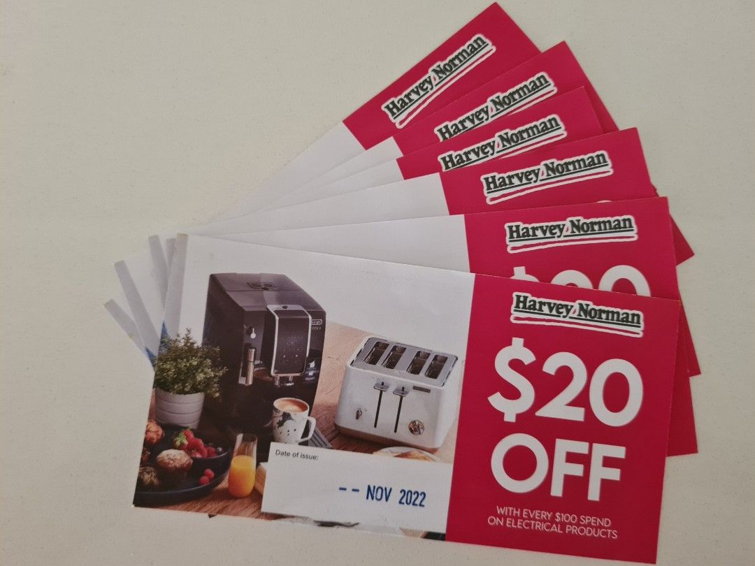 Harvey Norman 20 off voucher, Tickets & Vouchers, Vouchers on Carousell