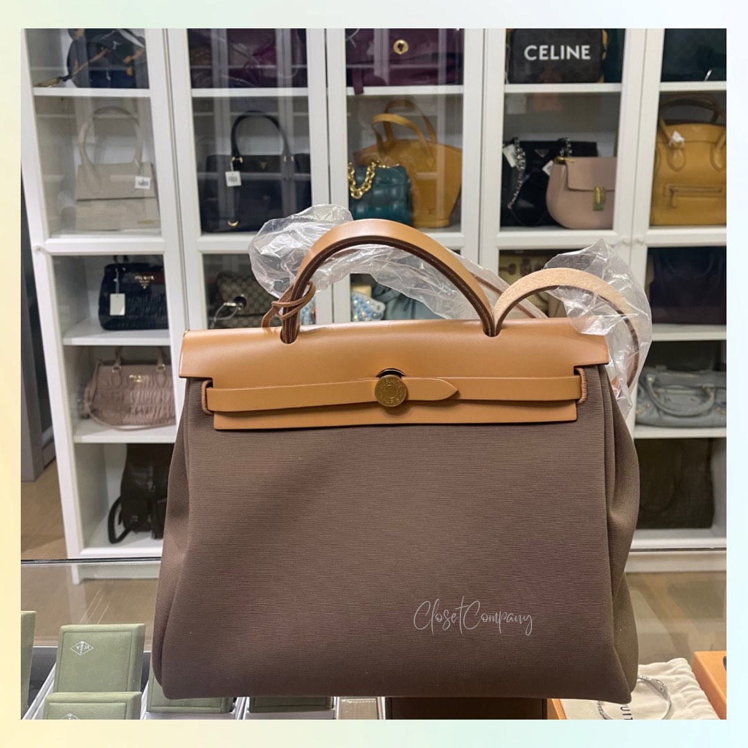 Hermes Herbag Zip 31 Vanille / Natural Sable SHW Stamp Y