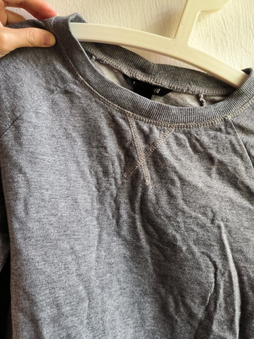 H M Grey thin Jumper pullover sweater Women s Fashion Tops