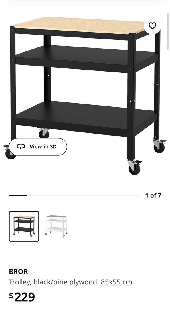IKEA Bror kitchen trolley, Furniture & Home Living, Furniture, Shelves