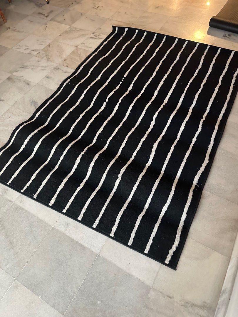ikea carpet gorlose black and white stripes, Furniture & Home Living