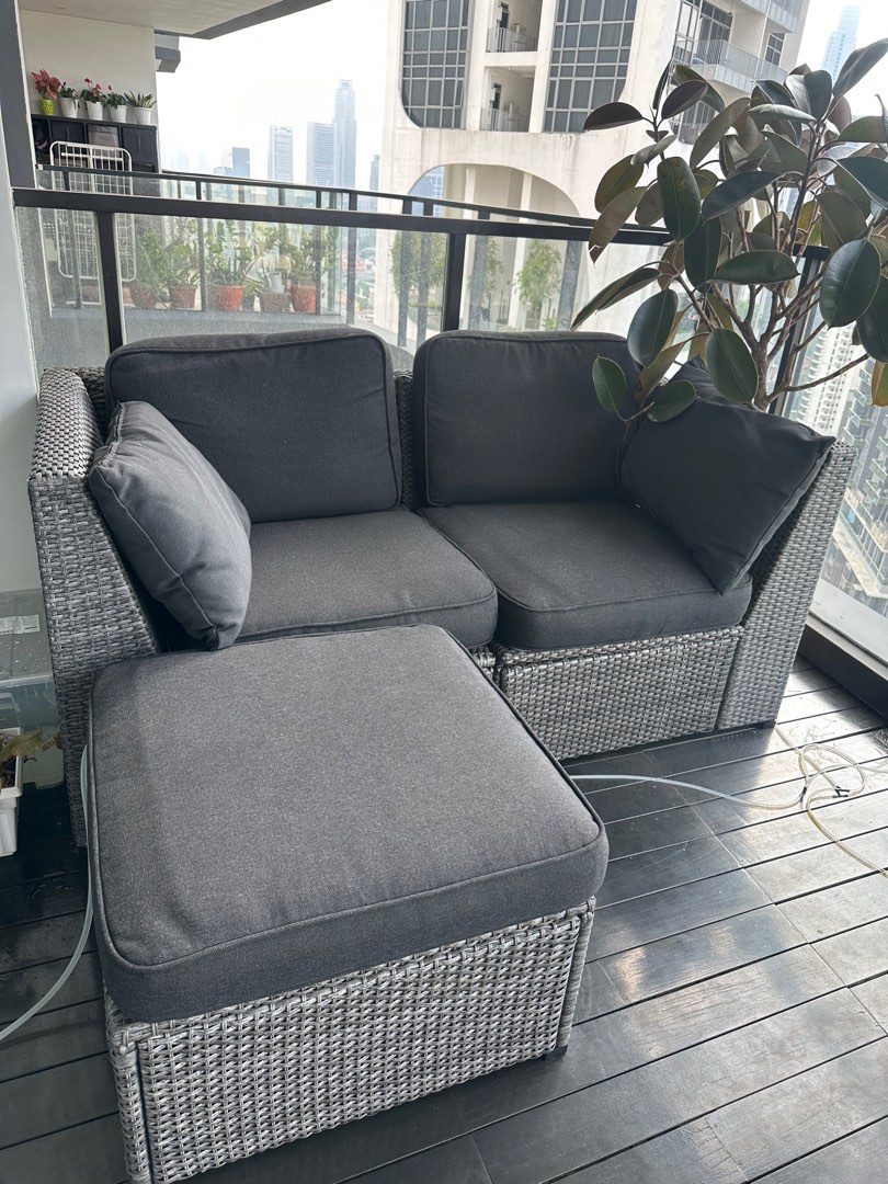 Ikea outdoor sofa + 2 pillows, Furniture & Home Living, Outdoor