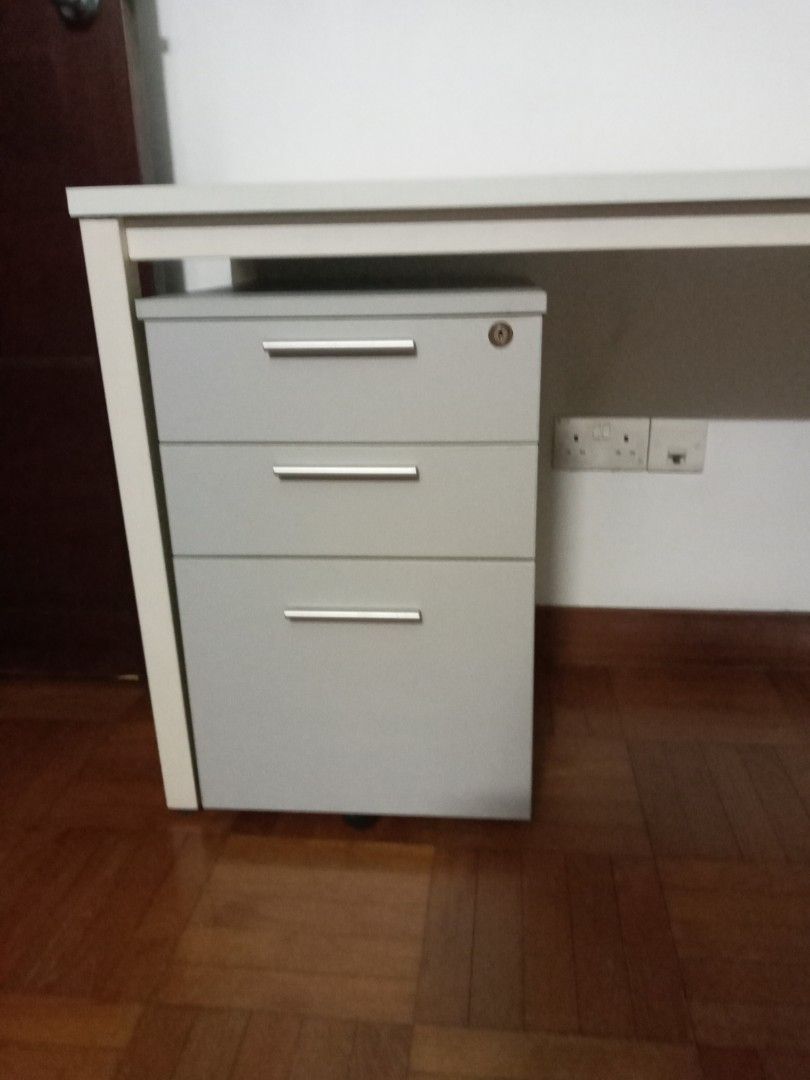 IKEA Study Table + pedestal drawers, Furniture & Home Living, Furniture