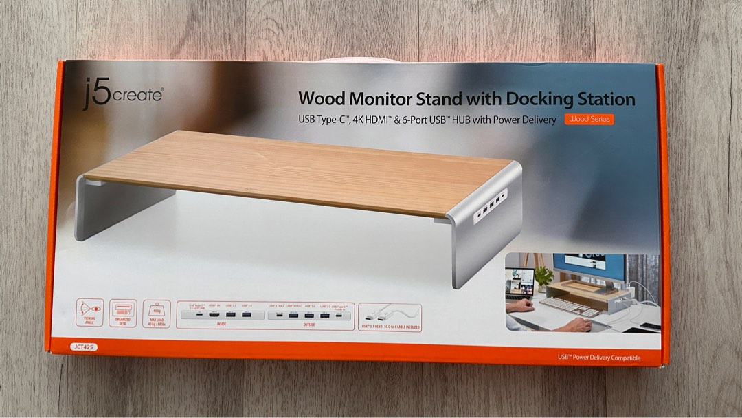 J5 Wood Monitor stand with Docking Station, Computers & Tech, Parts