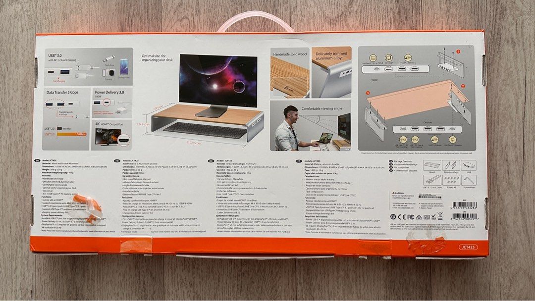 J5 Wood Monitor stand with Docking Station, Computers & Tech, Parts