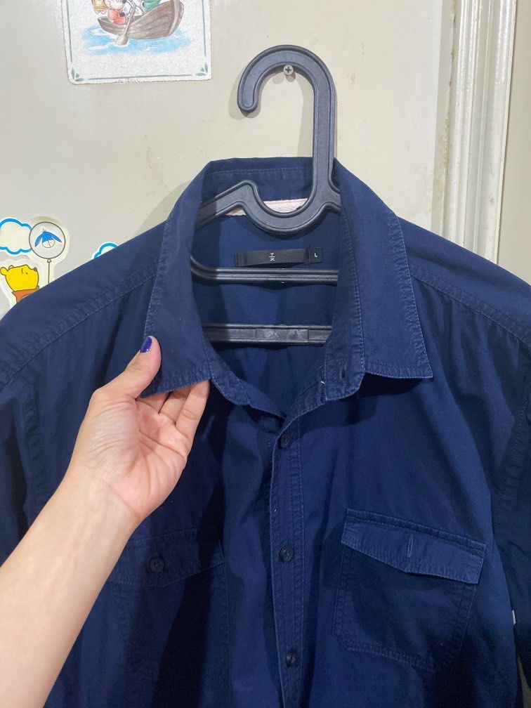 Kemeja kerja / kemeja pria merk executive size L Navy gelap / kemeja