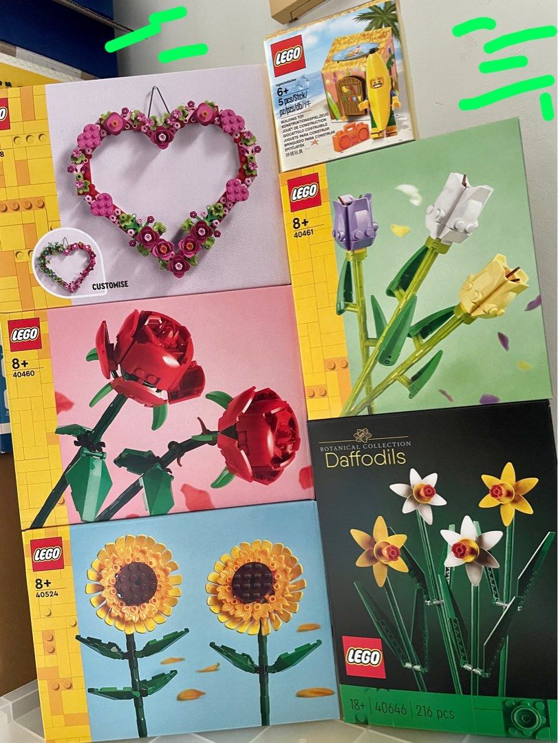 Lego Daffodils Rose Tulips Flowers Heart Ornament 40638 Love Birds 40522,  Hobbies & Toys, Toys & Games on Carousell