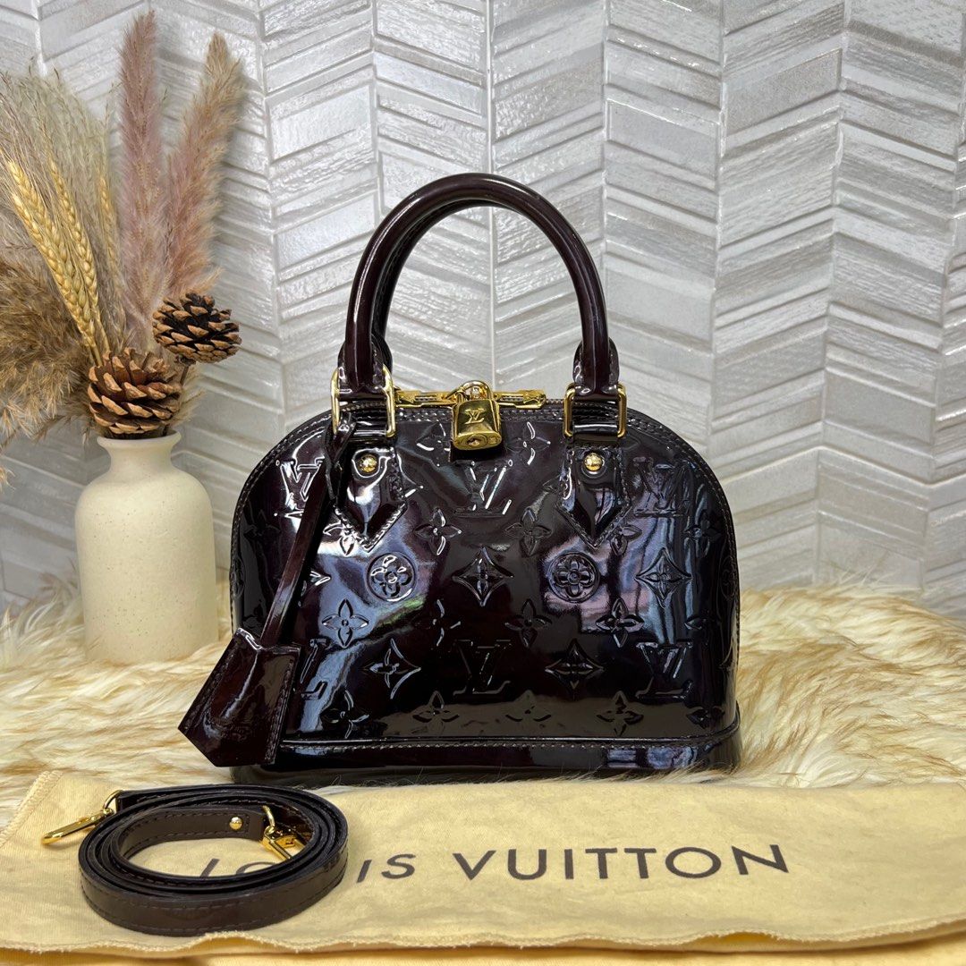 LOUIS VUITTON handbag Alma Vernis with charm Color Black used from japan