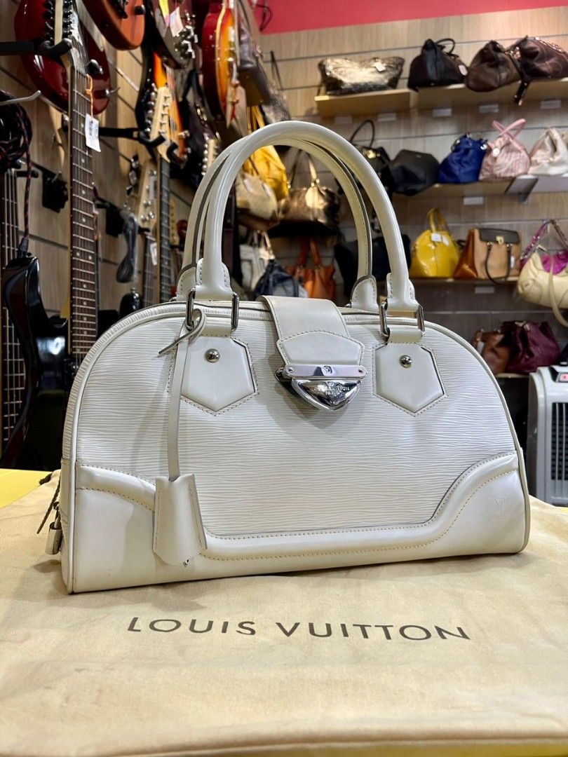 Louis Vuitton Bowling Montaigne GM Ivory White Epi Leather Ladies