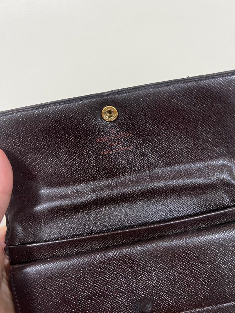 Authentic Louis Vuitton Damier Ebene Trifold Wallet (Category: Luxury Bags & Wallets) located in Quezon City. Submitted by declutterluxury (Listing ID 1230313805, Image 2). Description: My LV wallet needs a new home! • Guaranteed authentic • Has minor scuffs on the sides • Very good condition • Fits passport • No inclusions, only the wallet RFS: Too many wallets already. ALL SALES ARE FINAL. NO RETURN & REFUND..