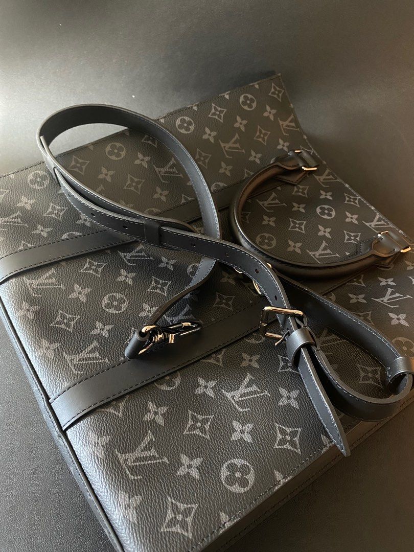 Louis Vuitton Sac Plat Cross Bag Monogram Eclipse Canvas Black 23630915