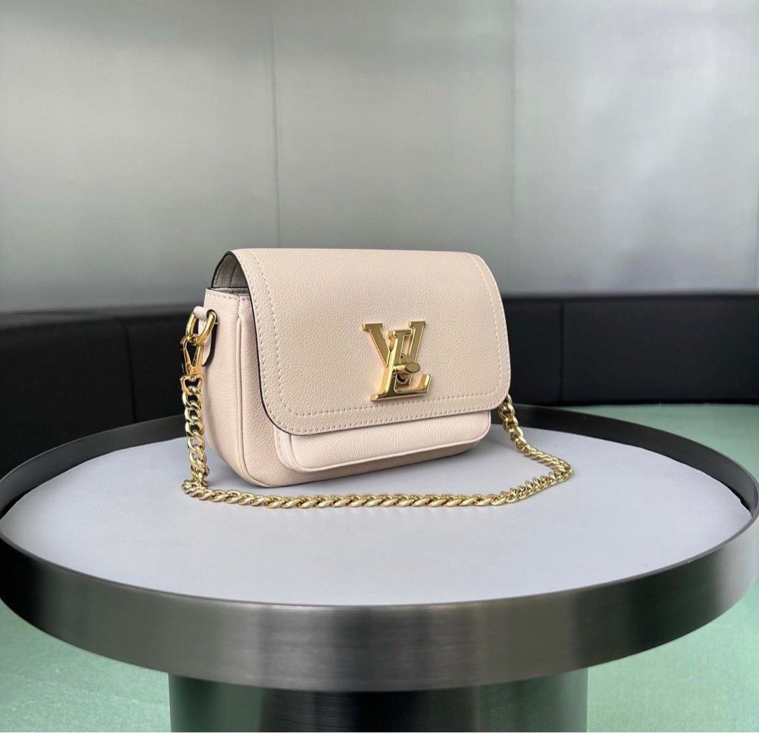 LV Lockme Tender Calfskin Greige / Ghw, Luxury, Bags & Wallets on Carousell
