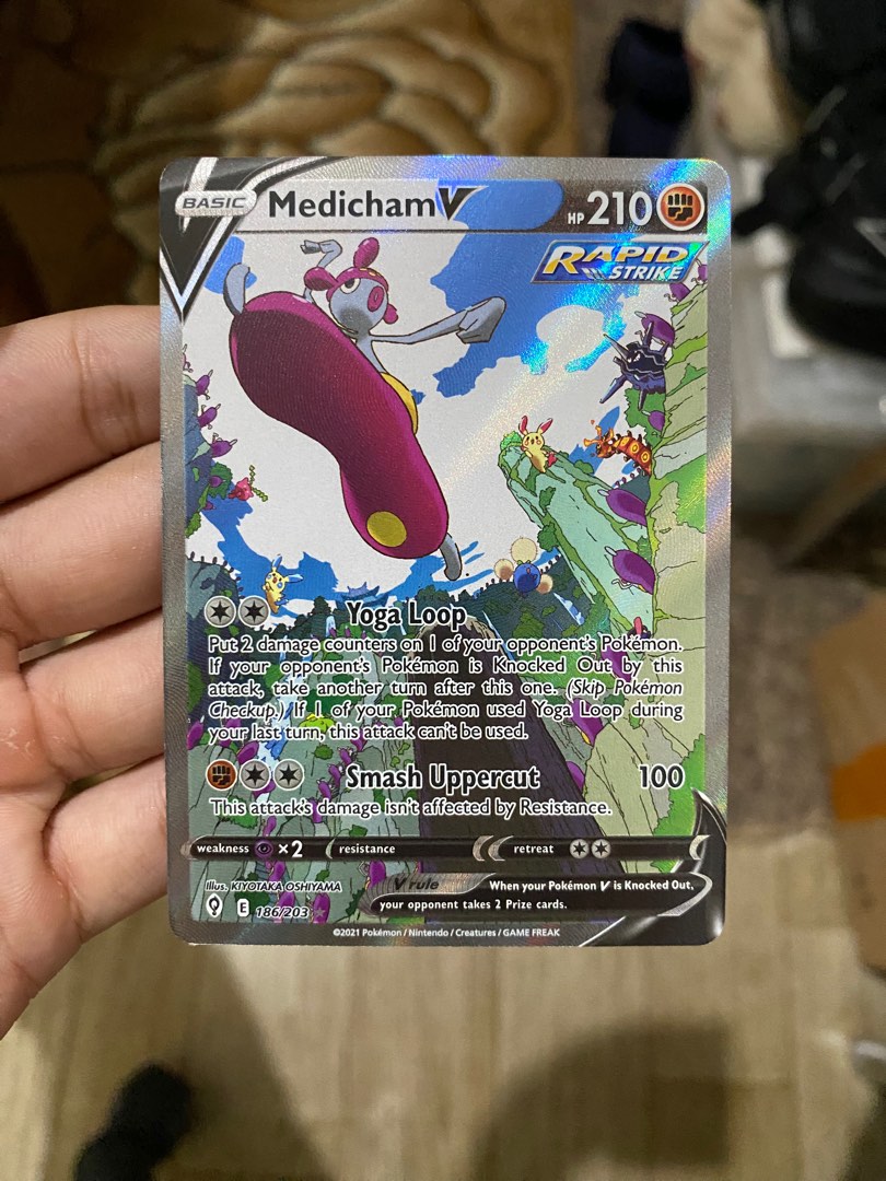 Medicham V Alternate Art Pokemon Evolving Skies AA, Hobbies & Toys