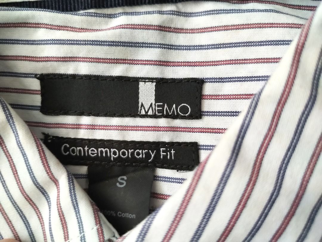 MEN'S Memo Long sleeves Pin Stripes (Category: Formal Shirts) located in Paranaque City. Submitted by japs202 (Listing ID 1230232784, Image 3). Description: For Sale Only. No meet-ups. P250 plus add for Grab, Lalamove, or GogoXpress - for next day/provincial Size S slim fit. Check photos for guide measurements. -- Stored in cabinet for a few years now. Hindi na kasya. -- For list of other Men's clothes, go to my profile's search box and type "men