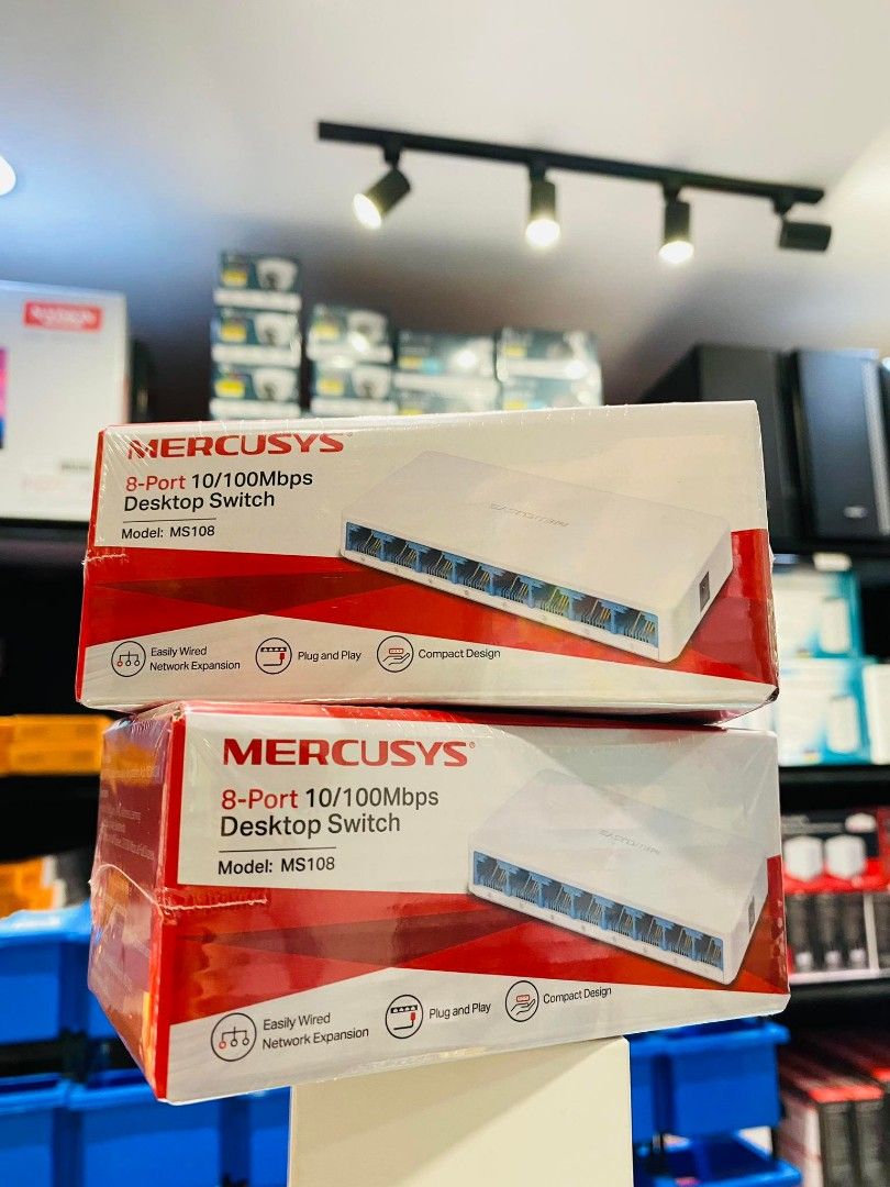 💯Mercusys MS108 8-Port 10/100Mbps Desktop Switch Network Switch Hub (Category: Networking) located in Makati City. Submitted by techubstoreandaccessories (Listing ID 1230228062, Image 1). Description: Mercusys MS108 8-Port 10/100Mbps Desktop Switch Network Switch Hub Onhand ready to ship‼️‼️ ✅BRANDNEW ORIGINAL & SEALED ✅ACTUAL PICTURE POSTED ✅ACCEPT WALK IN/PICK UP CLIENT (Mon-Fri 8am-7pm)( Saturday10am-4pm) 📍Location: Evangelista St. Makati Ci