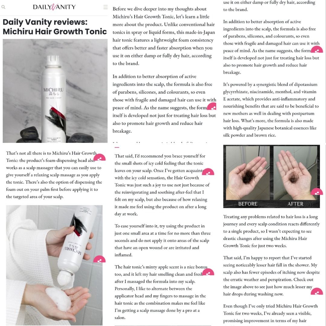 Michiru Hair Growth Tonic 130g Hair Loss Ampoule Tonic Hairfall