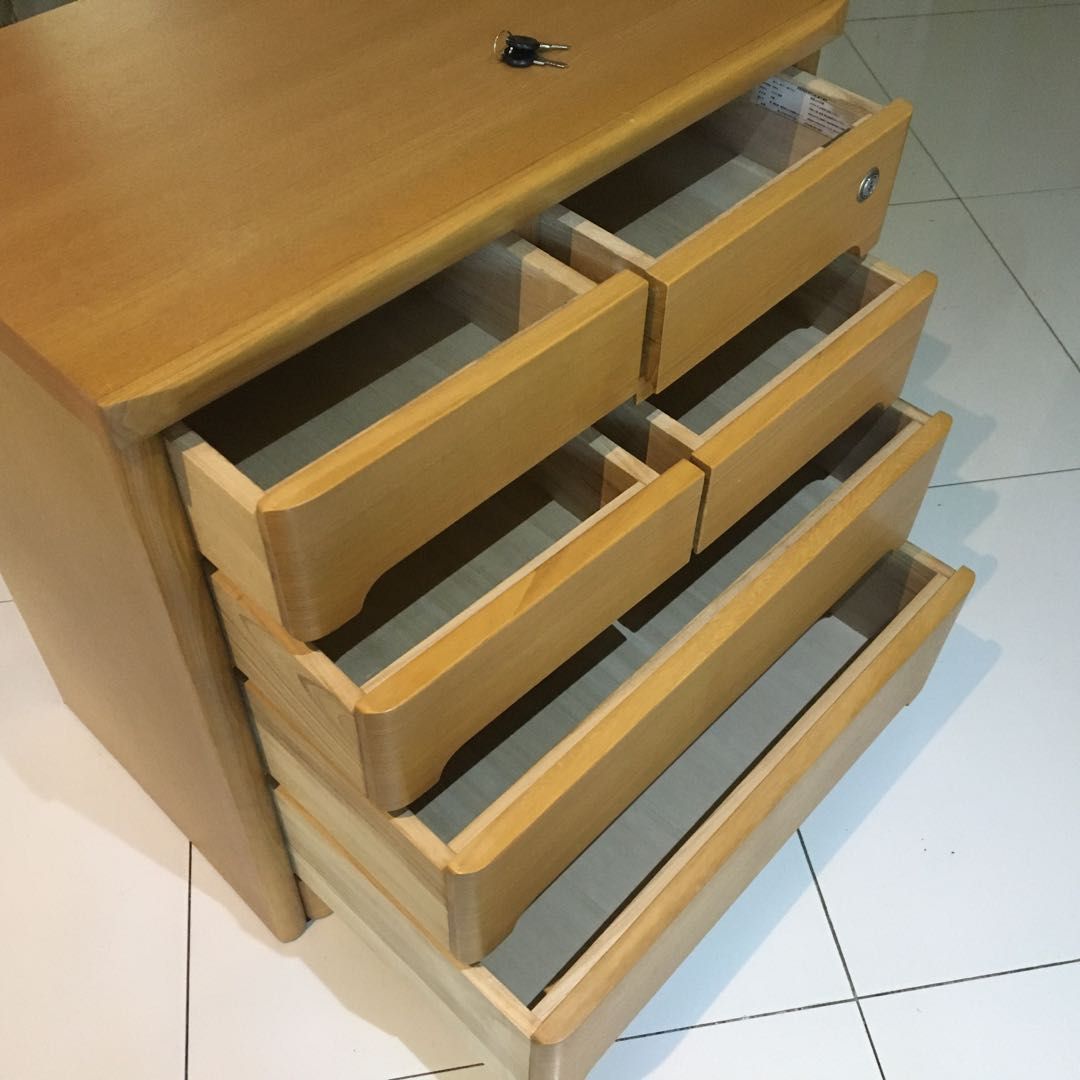 Modern Drawer Cabinet with lock JAPAN Solid Wood HEAVY DUTY on Carousell