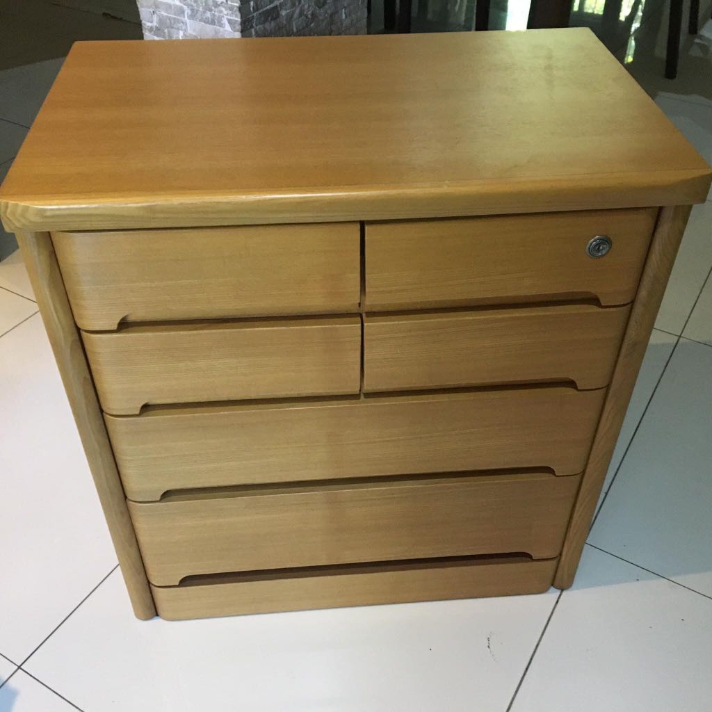 Modern Drawer Cabinet with lock JAPAN Solid Wood HEAVY DUTY on Carousell