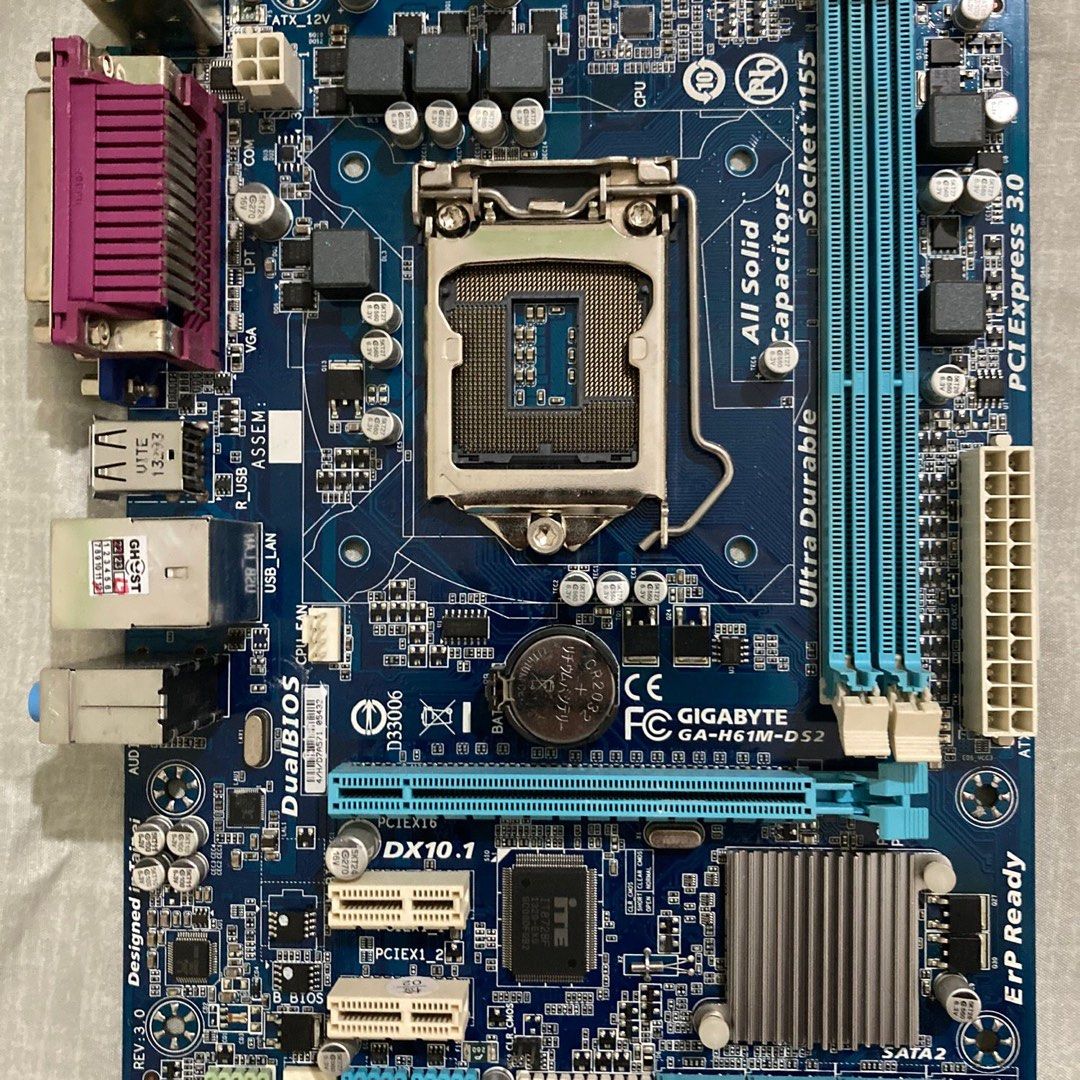 MOTHERBOARD H61MDS2 GIGABYTE SOCKET LGA 1155 on Carousell