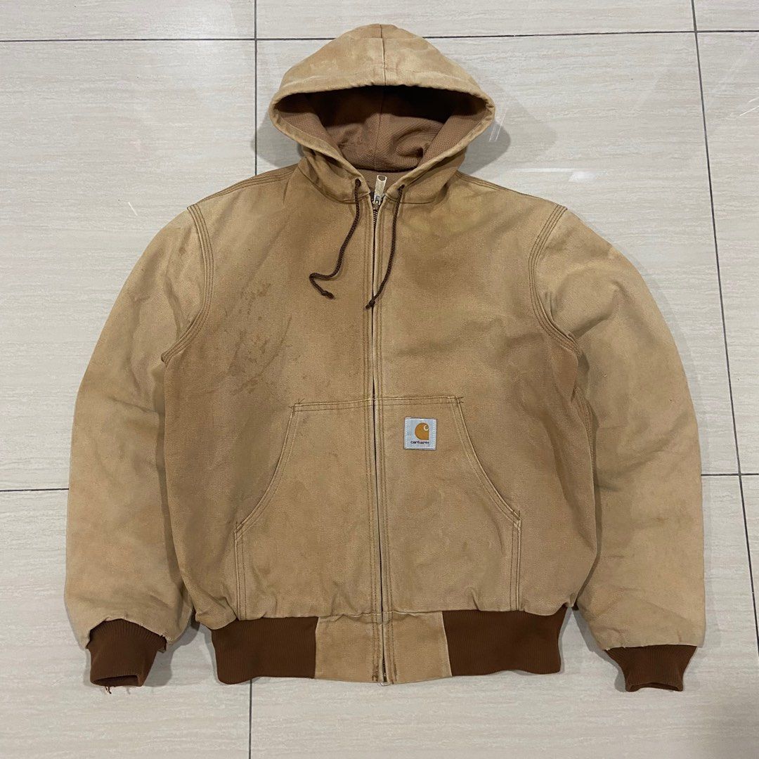 M)Vintage Carhartt Hooded Jacket Duck Canvas, Men's Fashion, Tops