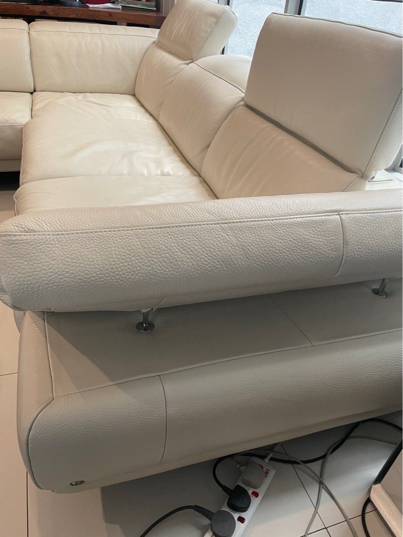 Natuzzi made in Italy leather sofa genuine, Furniture & Home Living