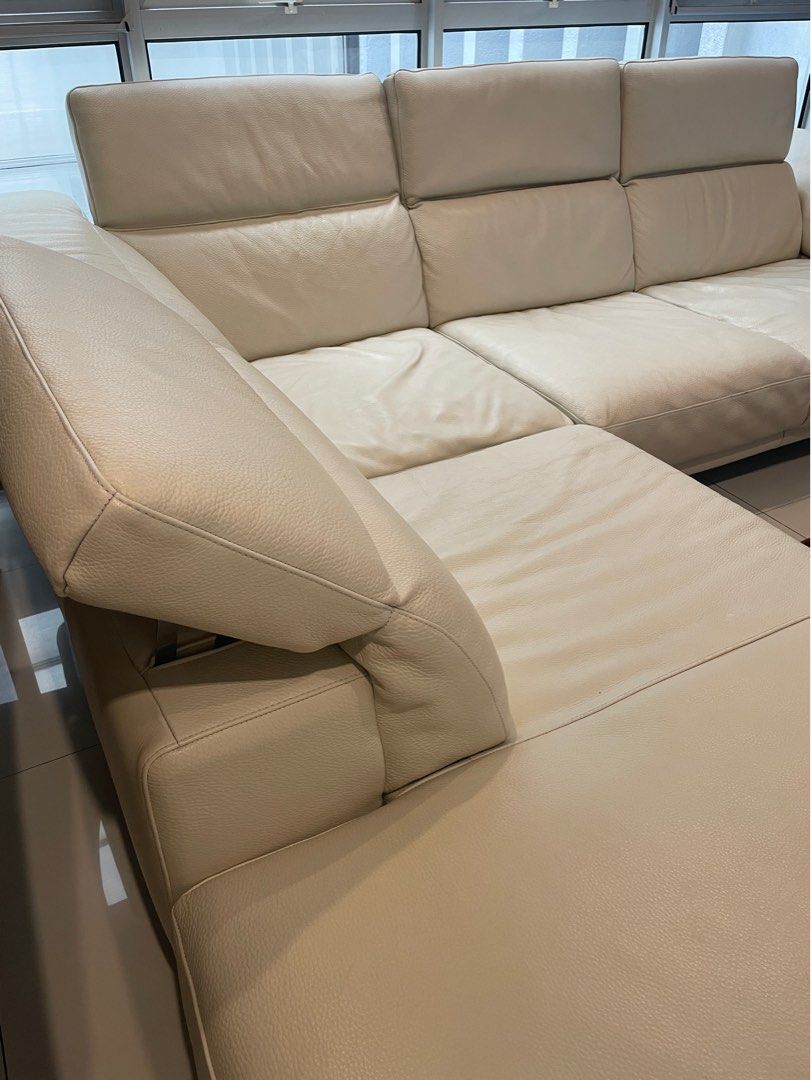 Natuzzi made in Italy leather sofa genuine, Furniture & Home Living